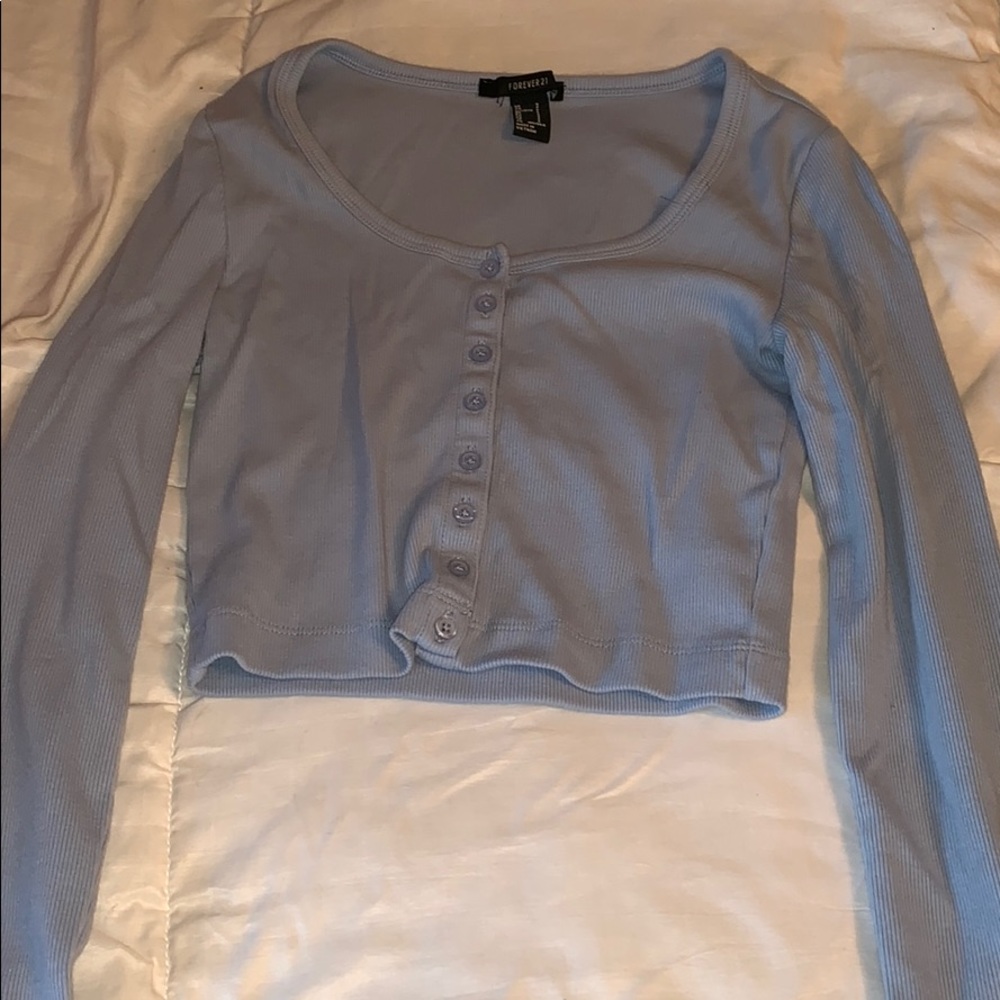 Crop top long sleeve (baby blue)